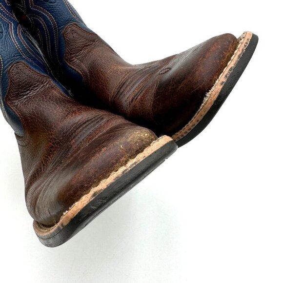Ariat Ariat Kid's Boot - 10001863 Boys Youth Size 3 Cowboy boot leather Blue Bro - Picture 6 of 12